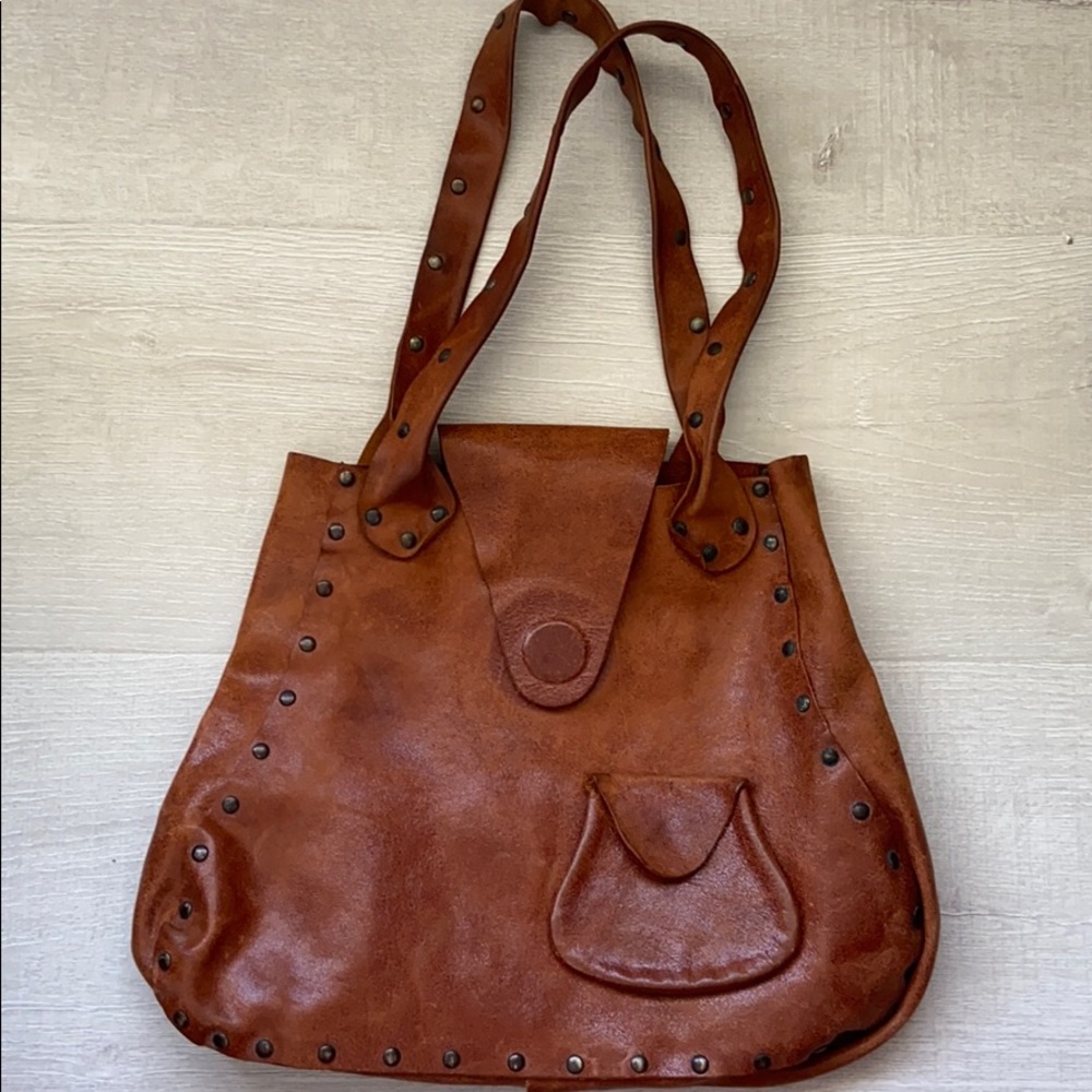 Handmade brown leather purse